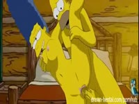 Homer gives Marge a sweet facial after anime fuck session